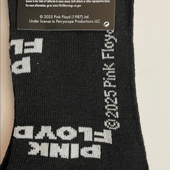 Pink Floyd Gray and Black Casual Socks. 2 Pair Set. Official Merchandise. - Picture 3 of 4